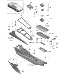 Consolle centrale 981C Cayman / Cayman S 2014-16 Consolle centrale 981C Cayman / Cayman S 2014-16