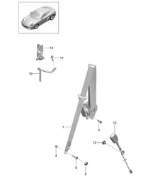Sicherheitsgurt 981C Cayman / Cayman S 2014-16