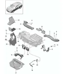 Guide d'air / répartiteur d'air 981C Cayman / Cayman S 2014-16