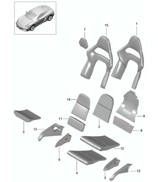Diagram 817-062 Porsche Cayman 987C/981C (2005-2016) Body