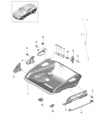 Schalensitz / Zusammenklappbar / Sitzrahmen / Zubehör 981C Cayman / Cayman S 2014-16