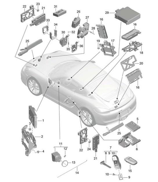 Diagram 901-004 Porsche Cayenne 3.2L V6 2003>> Materiale elettrico
