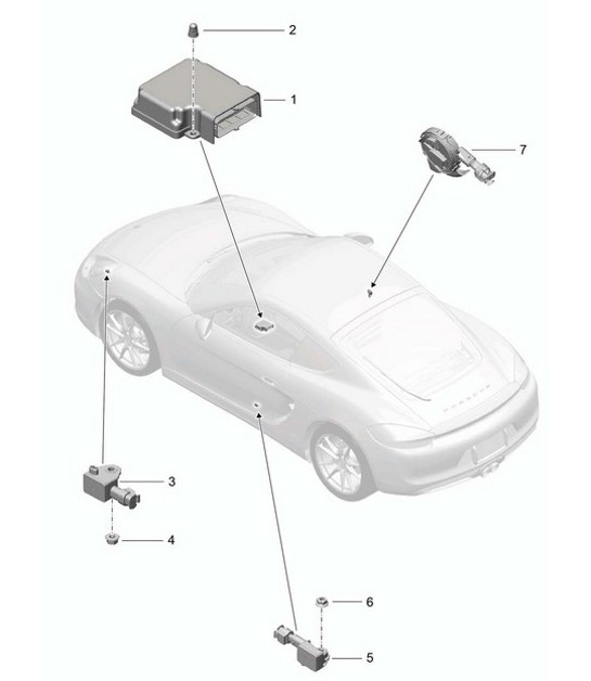 Diagram 901-005 Porsche Cayman S 3.4L 987C 2005-08 Electrical equipment