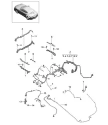 Telai elettrici / Assetto / Motore / Cambio / Asse posteriore / Cofano posteriore 981C Cayman / Cayman S 2014-16