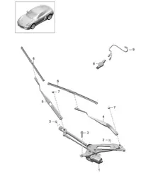 Scheibenwischanlage, kompl. / Regensensor 981C Cayman / Cayman S 2014-16