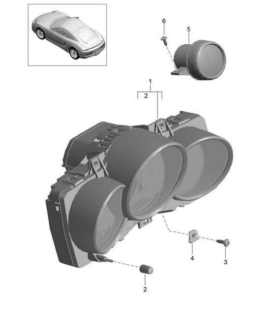 Diagram 906-000 Porsche Boxster S 987 MKII 3.4L 2009-2012 Elektrische apparatuur