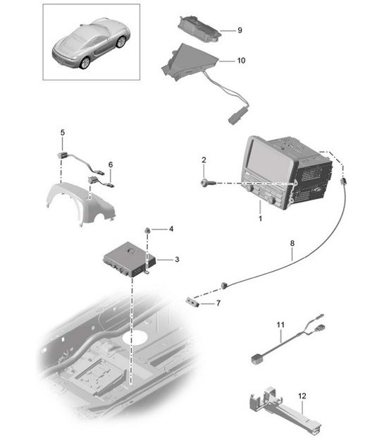 Diagram 911-000 Porsche Cayman GTS 718 4.0L PDK (400 Bhp) Electrical equipment