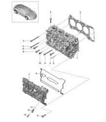 Culasse avec: Soupapes, joint de culasse et couvercle de soupape 981.SP Boxster Spyder 2016