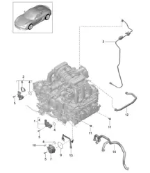 Carter carter / Purge / Ventilation réservoir / Pompe à vide 981.SP Boxster Spyder 2016