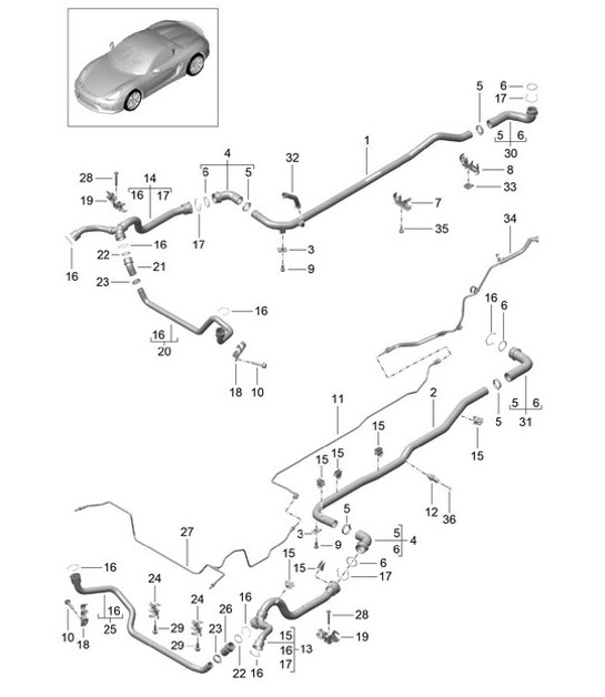 Diagram 105-010 Porsche Cayenne Turbo E-Hybrid Coupé con paquete GT V8 4.0 739 CV 