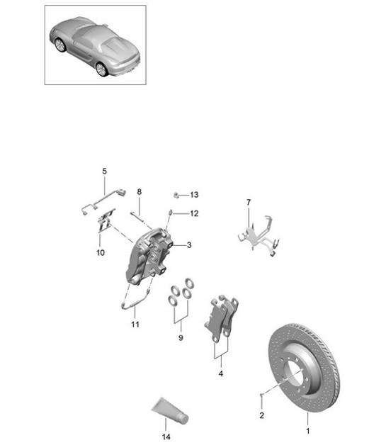 Diagram 603-000 Porsche Cayman 2.7L 987C 2006-08 Wheels, Brakes