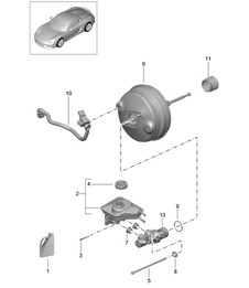 Brake master cylinder / Brake servo 981.SP Boxster Spyder 2016 Brake master cylinder / Brake servo 981.SP Boxster Spyder 2016
