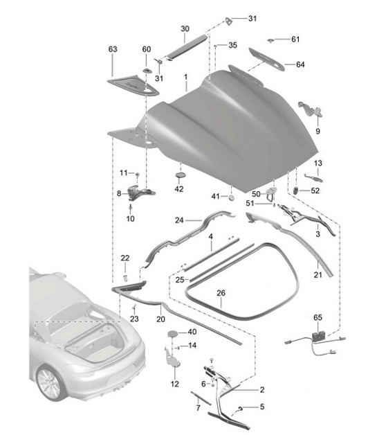 Copertura posteriore 981.SP Boxster Spyder 2016