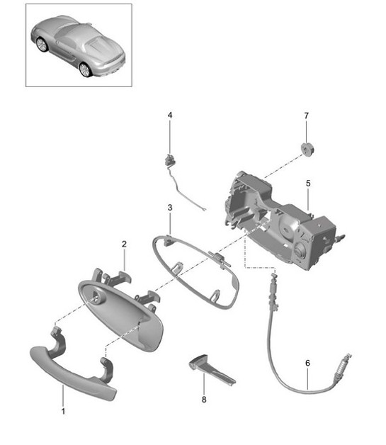 Maniglia per porta 981.SP Boxster Spyder 2016