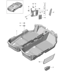 Pavimento/Moquette 981.SP Boxster Spyder 2016