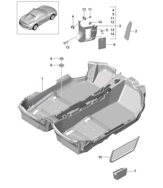 Pavimento/Moquette 981.SP Boxster Spyder 2016