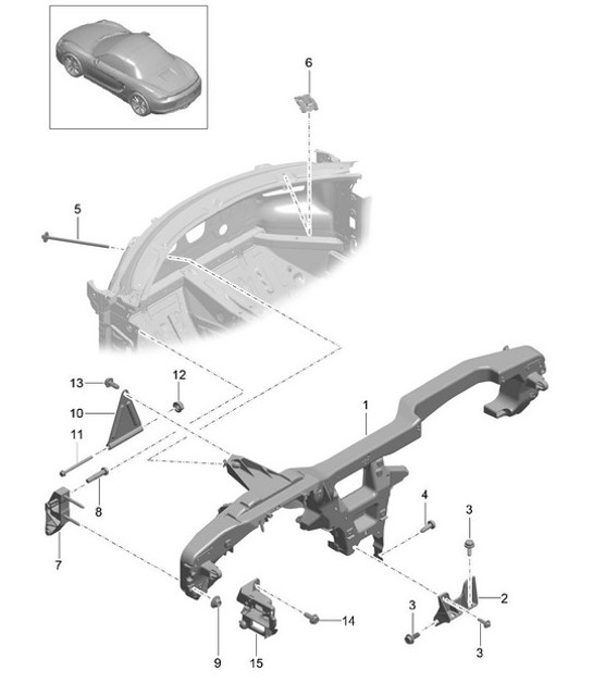 Telaio di supporto/cruscotto 981.SP Boxster Spyder 2016