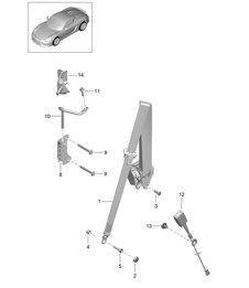 Cintura di sicurezza 981.SP Boxster Spyder 2016 Cintura di sicurezza 981.SP Boxster Spyder 2016