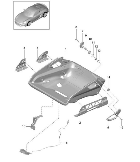 Diagram 817-064 Porsche Boxster 986/987/981 (1997-2016) Body