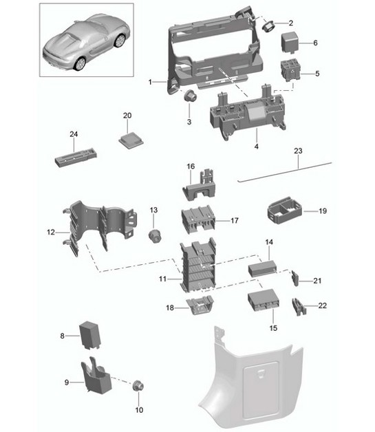 Impianto elettrico centrale/cruscotto 981.SP Boxster Spyder 2016