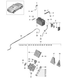 Batteria / Distributore di alimentazione 981.SP Boxster Spyder 2016 Batteria / Distributore di alimentazione 981.SP Boxster Spyder 2016