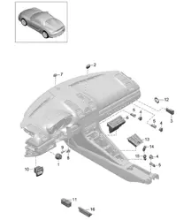 Interruttore / Pannello di controllo / Aria condizionata 981.SP Boxster Spyder 2016