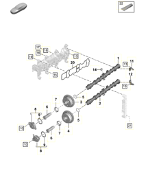 Nockenwelle / Nockenwellenverstellereinheit 718 (982) Boxster GTS 4.0L 2017>>