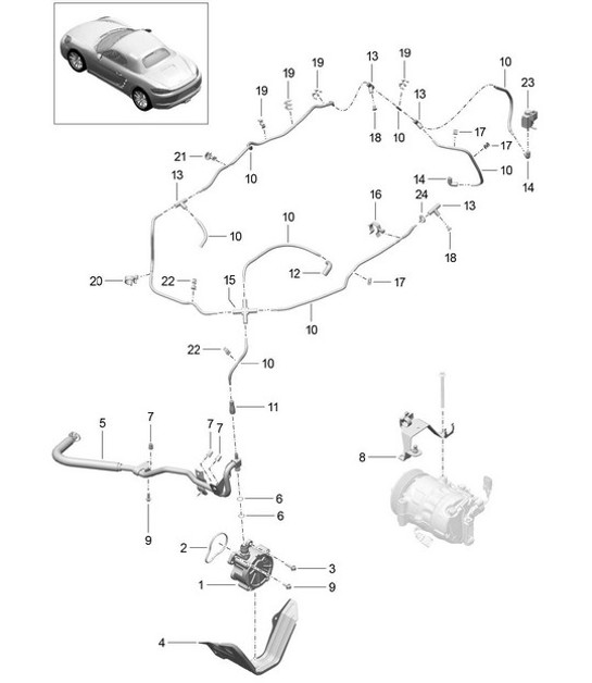 Diagram 107-015 Porsche Cayman GT4 3.8L 2015-16 Engine
