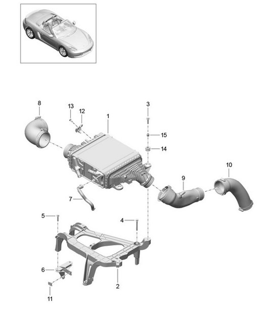 Radiador de aire de sobrealimentación / Turbocompresor 718 (982) Boxster 2017>>