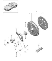 Accouplement (Modèle : G8200,G8220) - Manuelle 6 vitesses - 718 (982) Boxster 2017>>