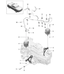 Suspension de transmission / Joint fileté / Moteur 718 (982) Boxster 2017>>