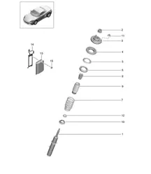 Federung / Stoßdämpferstrebe 718 (982) Boxster 2017>>