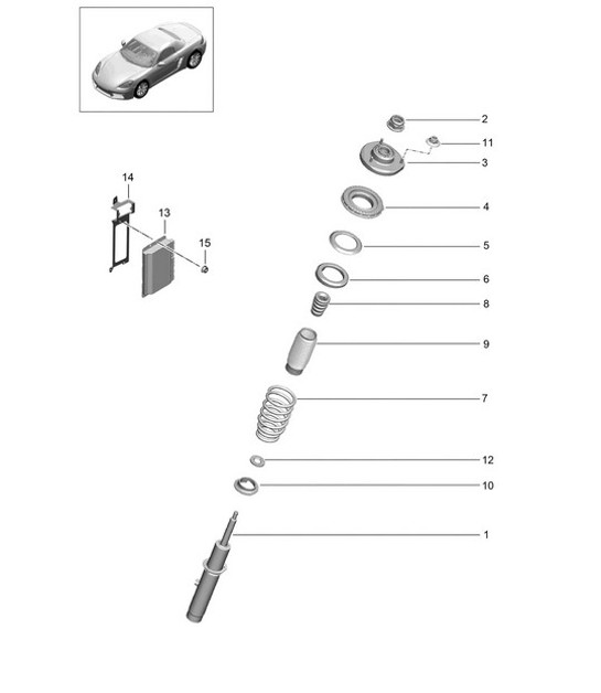 Diagram 402-000 Porsche Cayman 987C/981C (2005-2016) Front Axle, Steering 