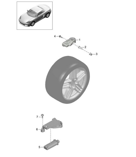 Diagram 601-005 Porsche 964 (911) (1989-1994) Wheels, Brakes