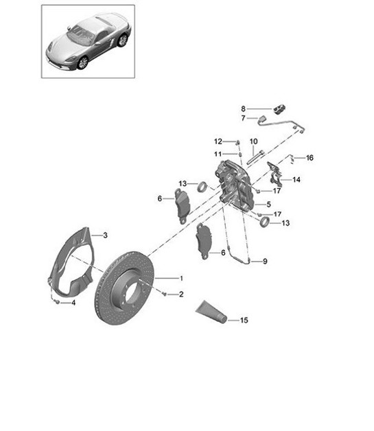 Diagram 602-000 Porsche Cayman S 3.4L 987C 2005-08 Wheels, Brakes