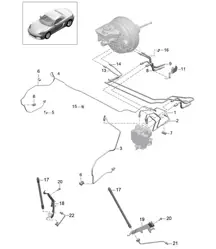 Brake lines / Front end 718 (982) Boxster 2017>>