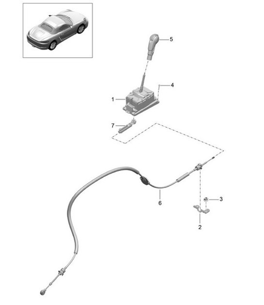 Diagram 701-001 Porsche Cayenne S 4.5L V8 2003>> Hand Lever System, Pedal Cluster
