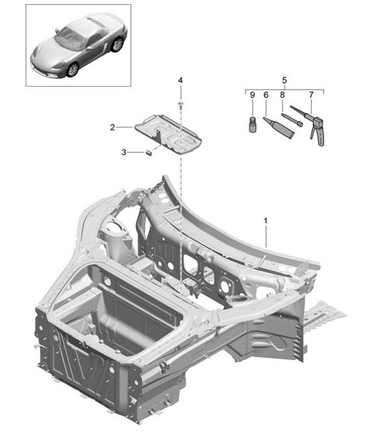 Diagram 801-005 Porsche Cayenne 92A (958) 2010-2017 Body