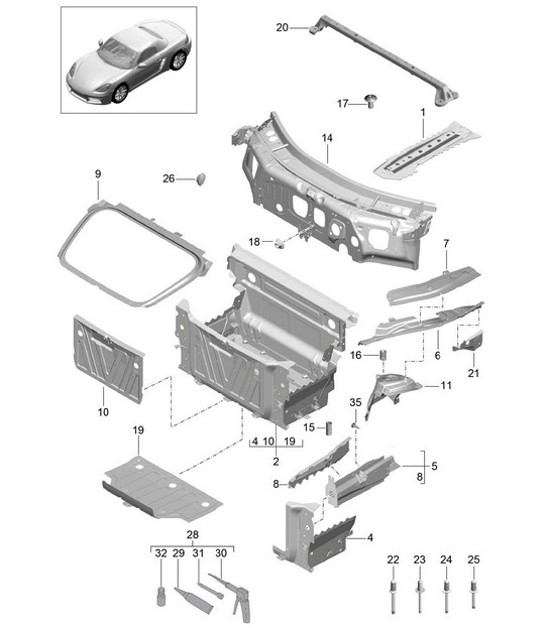 Diagram 801-010 Porsche Taycan (9J1) MK2 2024>> 