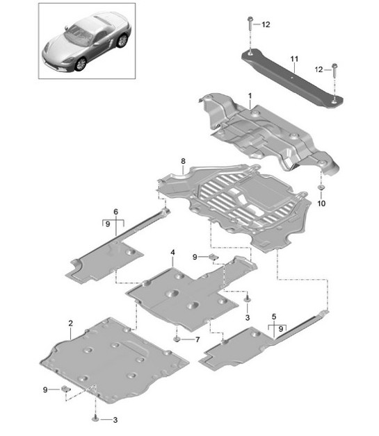 Diagram 801-070 Porsche Cayman 987C/981C (2005-2016) Body