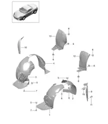 Guarnizioni / Passaruota 718 (982) Boxster 2017>>