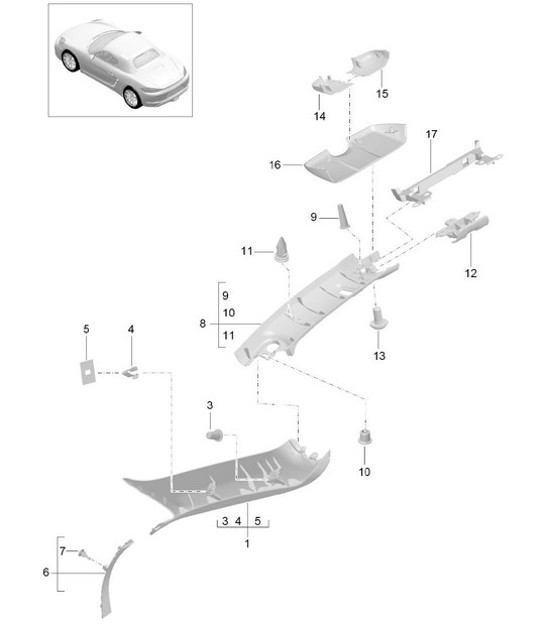 Diagram 807-055 Porsche Cayenne 3.2L V6 2003>> Body