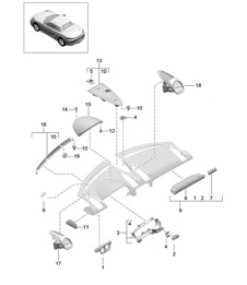 Accesorios / Moldura cuadro de instrumentos / Parte superior 718 (982) Boxster 2017>> Accesorios / Moldura cuadro de instrumentos / Parte superior 718 (982) Boxster 2017>>