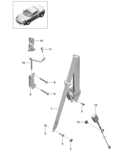 Diagram 812-000 Porsche Cayman S / R 3.4L 987C MKII 2009-12 Body