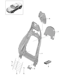 Telaio schienale / Supporto lombare / sedile sportivo / Accessori (PR:313, 314, 321, 322) 718 (982) Boxster 2017>>