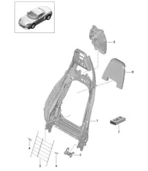 Telaio schienale / Sedile sportivo Plus / Accessori (PR:317, 318, 323, 324) 718 (982) Boxster 2017>>