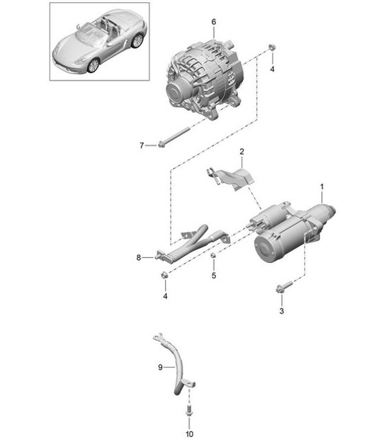 Diagram 902-005 Porsche Cayman S 3.4L 987C 2005-08 Electrical equipment