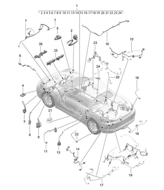 Diagram 902-010 Porsche 997 (911) MK1 2005-2008 Electrical equipment