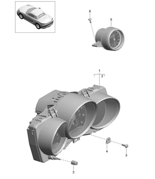 Diagram 906-000 Porsche Cayman 2.7L 987C 2006-08 Electrical equipment