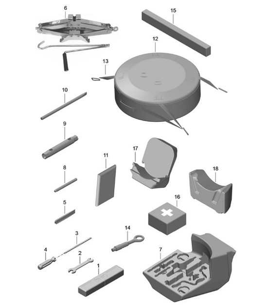 Diagram 001-000 Porsche 996 TURBO 2000-05 Accessories & others